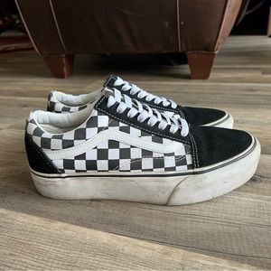 Vans Checkerboard Old Skool Platform - Black, White